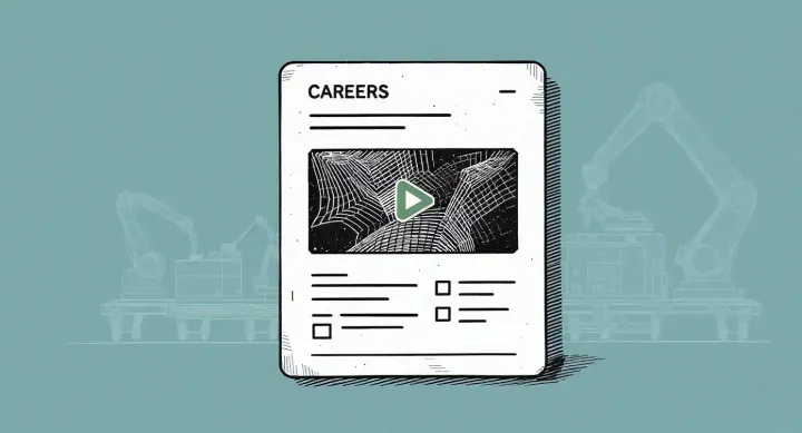 Careers page illustration over a manufacturing backdrop